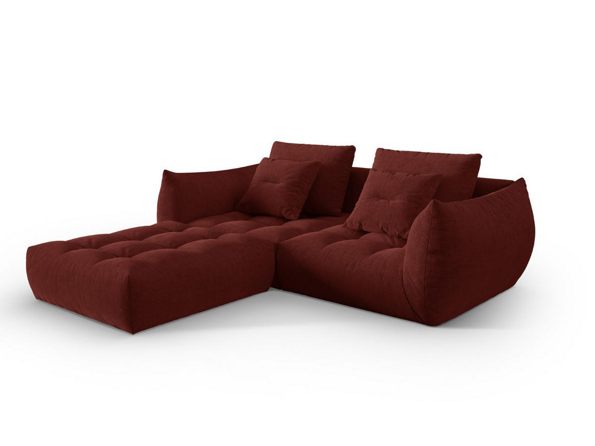 SOFA modular Bloom aus strukturiertem Stoff rot 3 Sitzplätze - Rot, Textil (216/232cm) - Micadoni