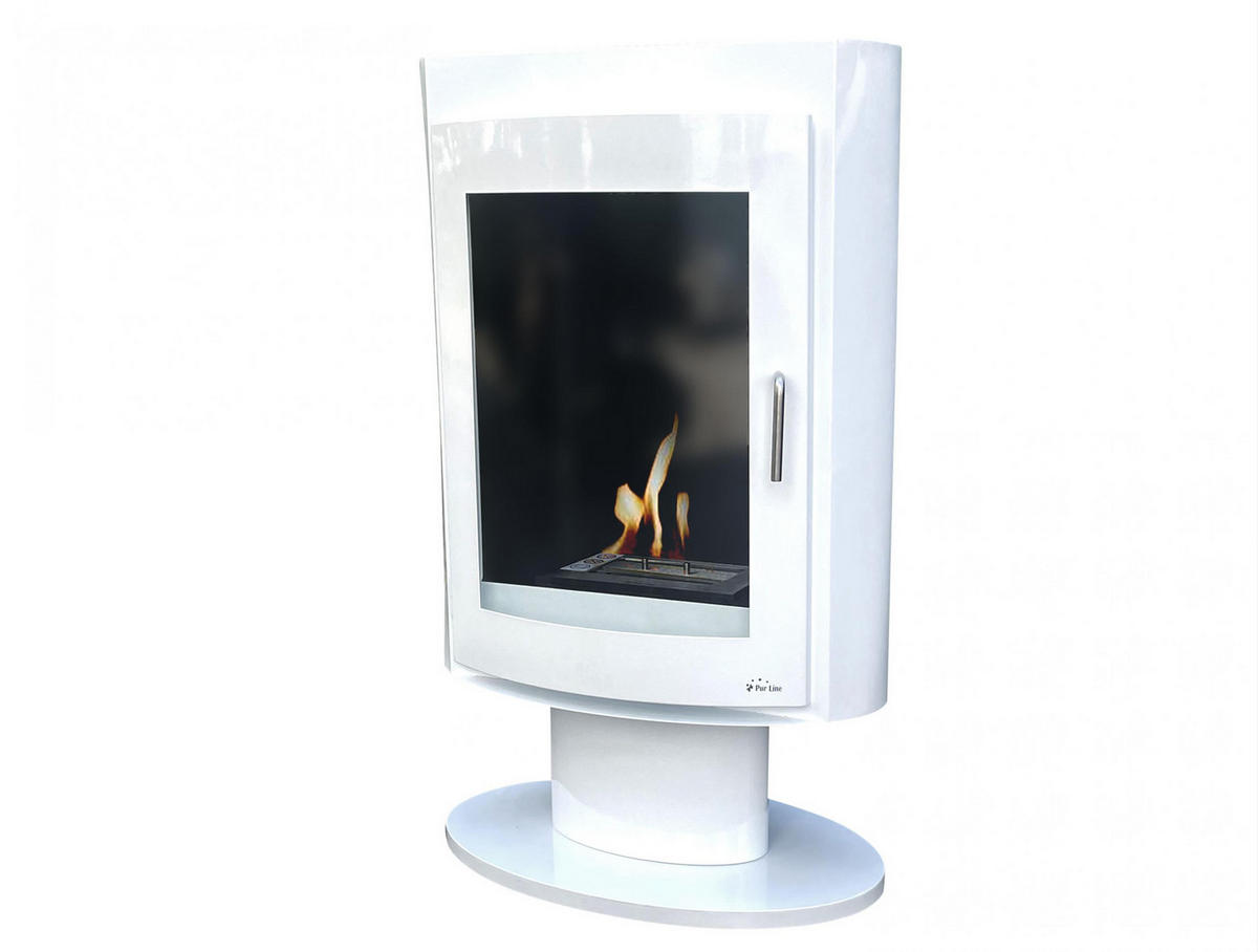 BIOETHANOL-OFEN Weiß inklusive 2 L-Tank und 3 kW Leistung - Weiß, Metall (60/97/35cm) - Purline