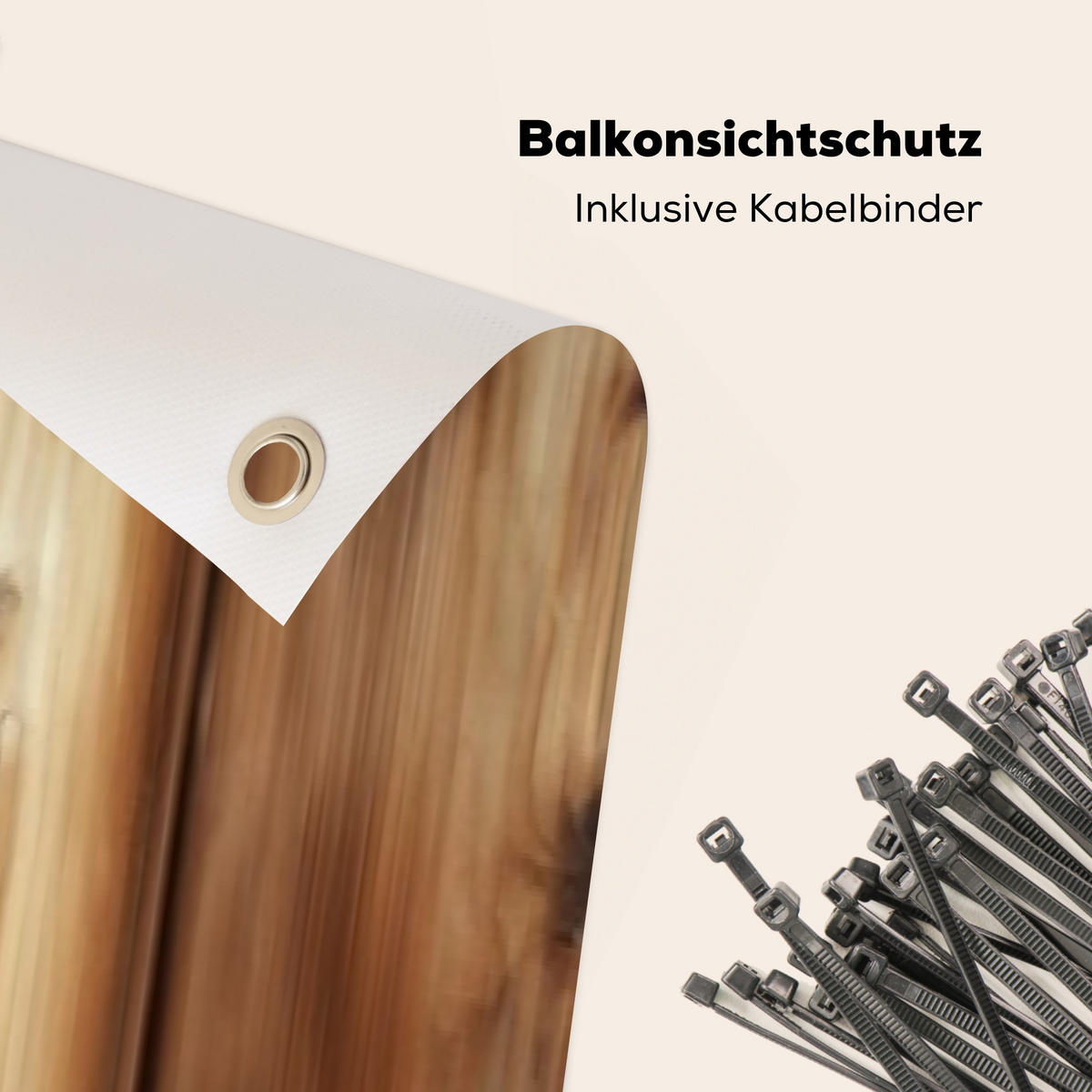 BALKON-SICHTSCHUTZ Holz - Regale - Braun - Buchefarben, Kunststoff (500/110cm) - MuchoWow