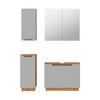 BADMÖBEL-SET Lotta Eiche/grau gestreift 4 Teile - Eichefarben/Grau, Holzwerkstoff (79.6/62.1/32cm) - Vicco