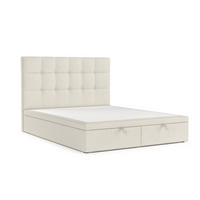 POLSTERBETT Guam mit Stauraum 140/200 cm Hellbeige im Alta Stoff - Sandfarben/Schwarz, Holz/Holzwerkstoff (140/200cm) - AltaBeds