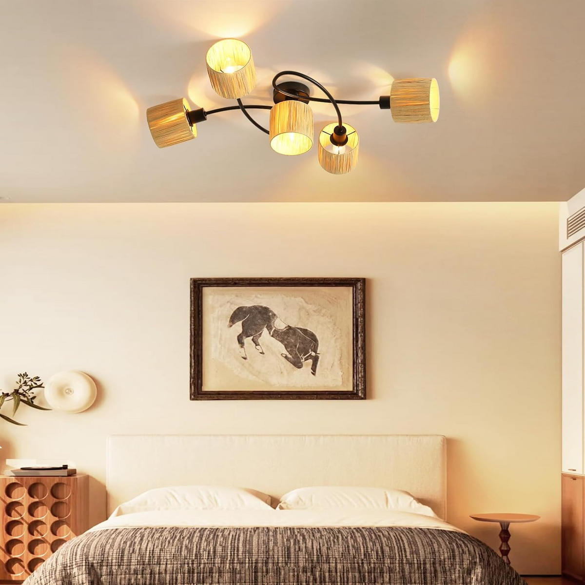 DECKENSTRAHLER Funkelau 47/16.5/72.5 cm - Schwarz, Metall (72.5/47/16.5cm) - ZMH