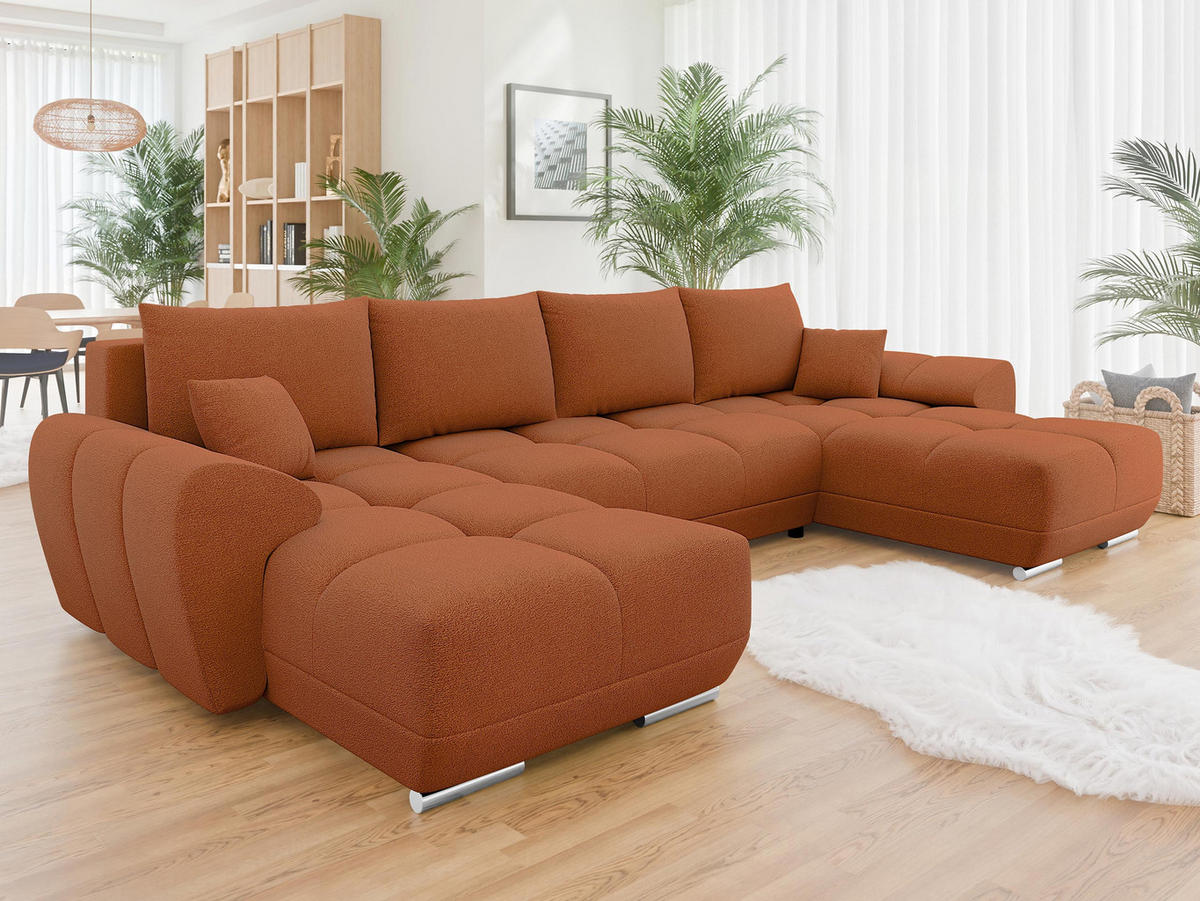 WOHNLANDSCHAFT Logo U - Braun, Holz/Kunststoff (362/85/183cm) - MIRJAN24