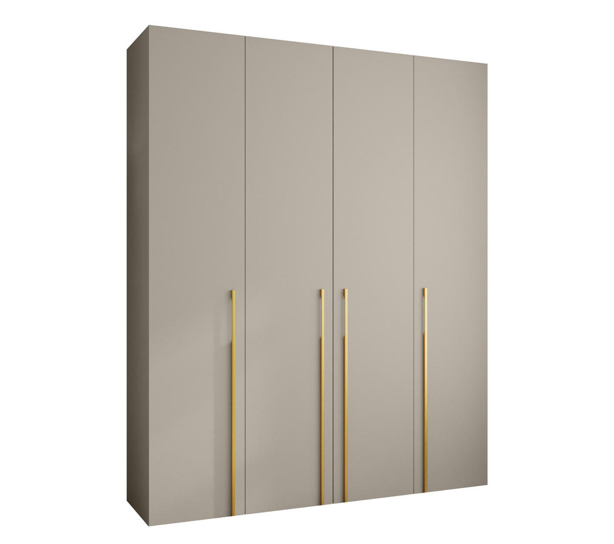 DREHTÜRENSCHRANK 245,5/200/50 4-türig - Kaschmir/Goldfarben, Holz/Metall (200/245.5/50cm) - Abiks Möbel