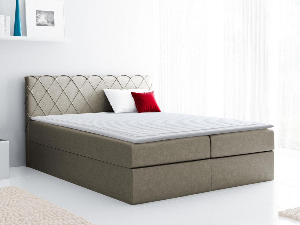 BOXBETT Paros - Hellbraun, Holz (180/200cm) - MIRJAN24