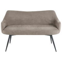 ESSZIMMERBANK 2-Sitzer Stoff Taupe Arendal - Taupe, Textil (134/79/58cm) - Beliani