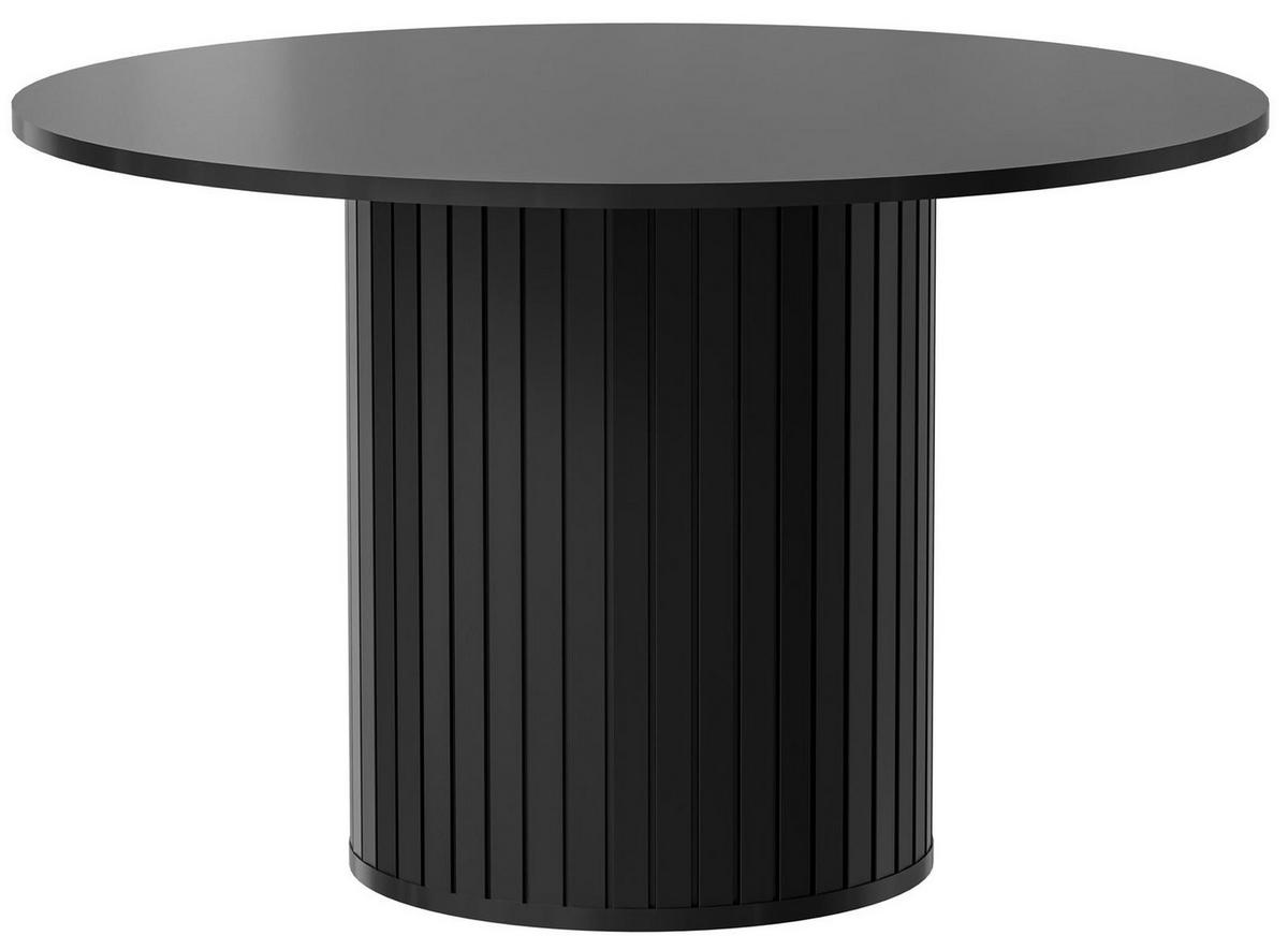 ESSTISCH mit Lamellen MODERNO Schwarz - Schwarz, Holzwerkstoff (120/120/77cm) - Compleo24