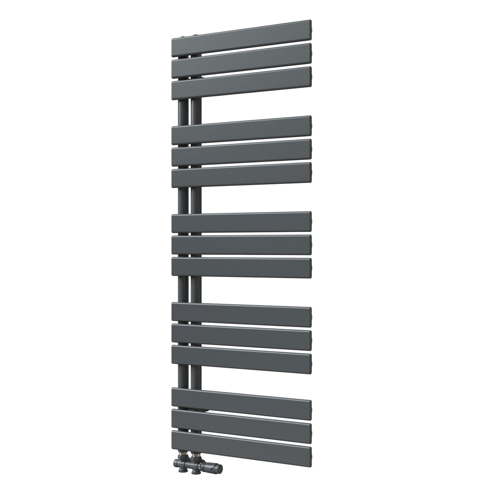 HEIZKÖRPER 132/50 cm Anthrazit Warmwasser aus Stahl 695 W mit Mittelanschluss G1/2" - Anthrazit, Metall (50/132/5.9cm) - S'AFIELINA