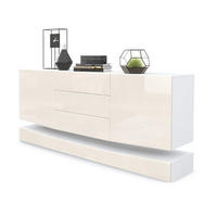 SIDEBOARD City Fronten in Creme Hochglanz - Creme, Holzwerkstoff (178/82/39cm) - Vladon