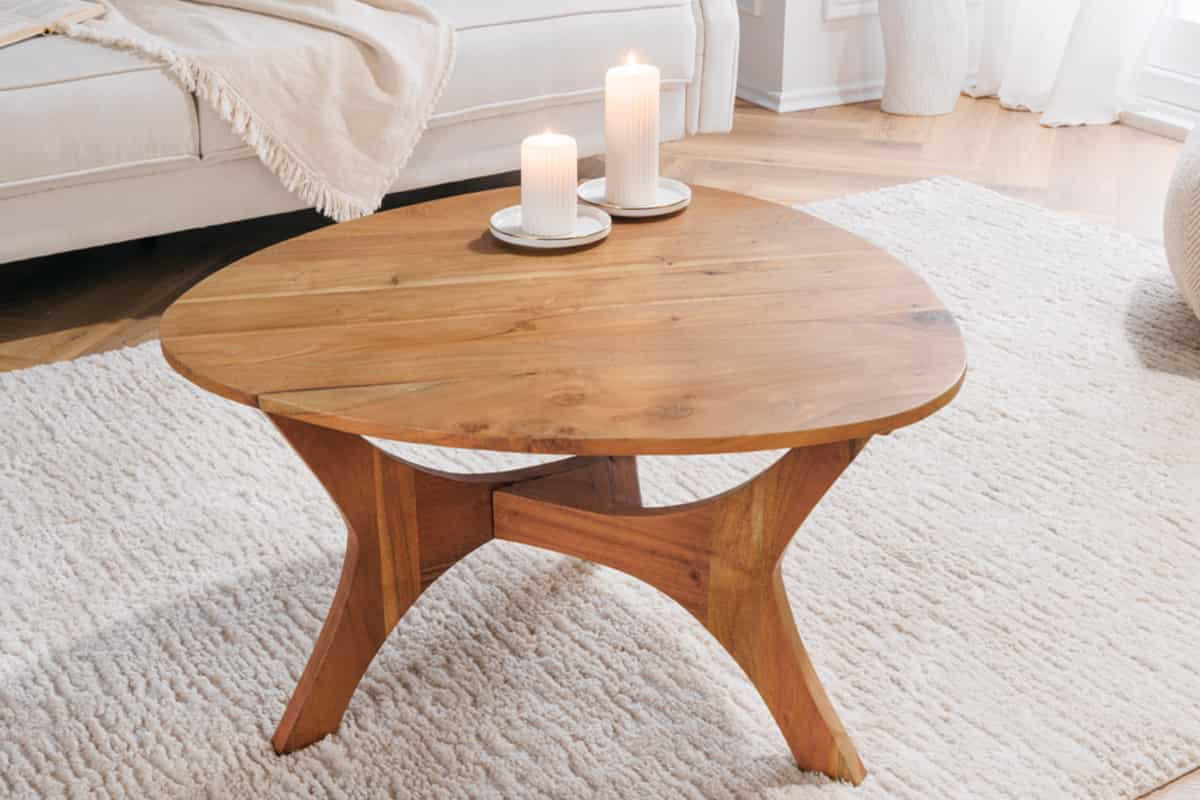 COUCHTISCH ARCHITECTURE Akazie quadratisch Natur 70cm - Braun/Grau, Holz (70/70/42cm) - riess-ambiente