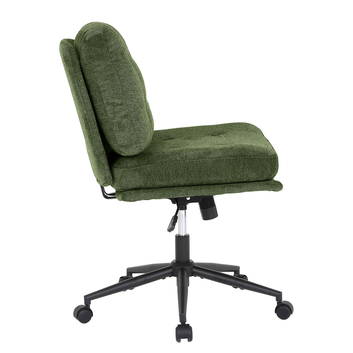 BÜRODREHSTUHL - Webstoff / Eisen / Nylon - Schwarz/Grün, Textil/Metall (71/90/76cm) - home24