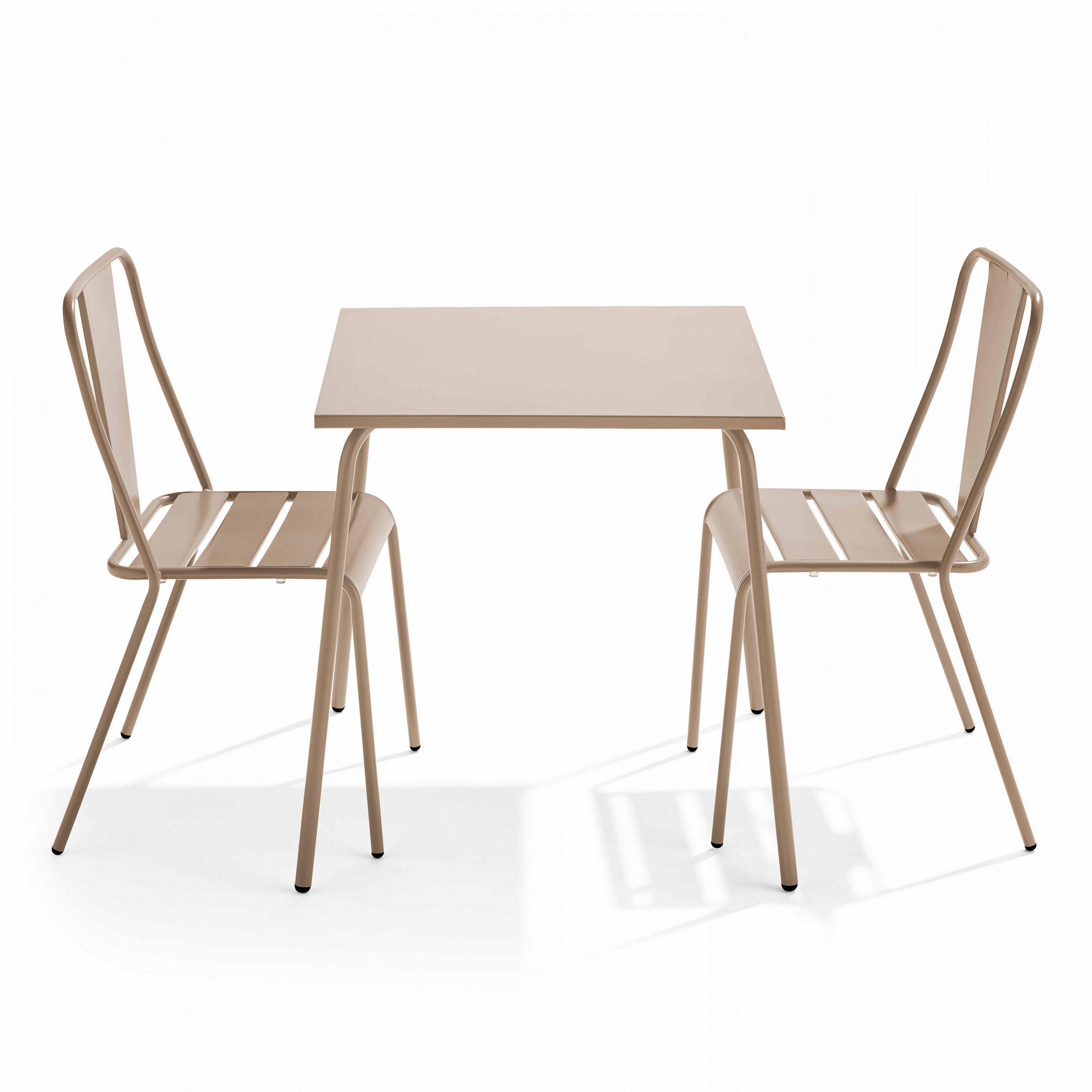 GARTENSET 3-tlg., Taupe - Taupe, Metall - Oviala