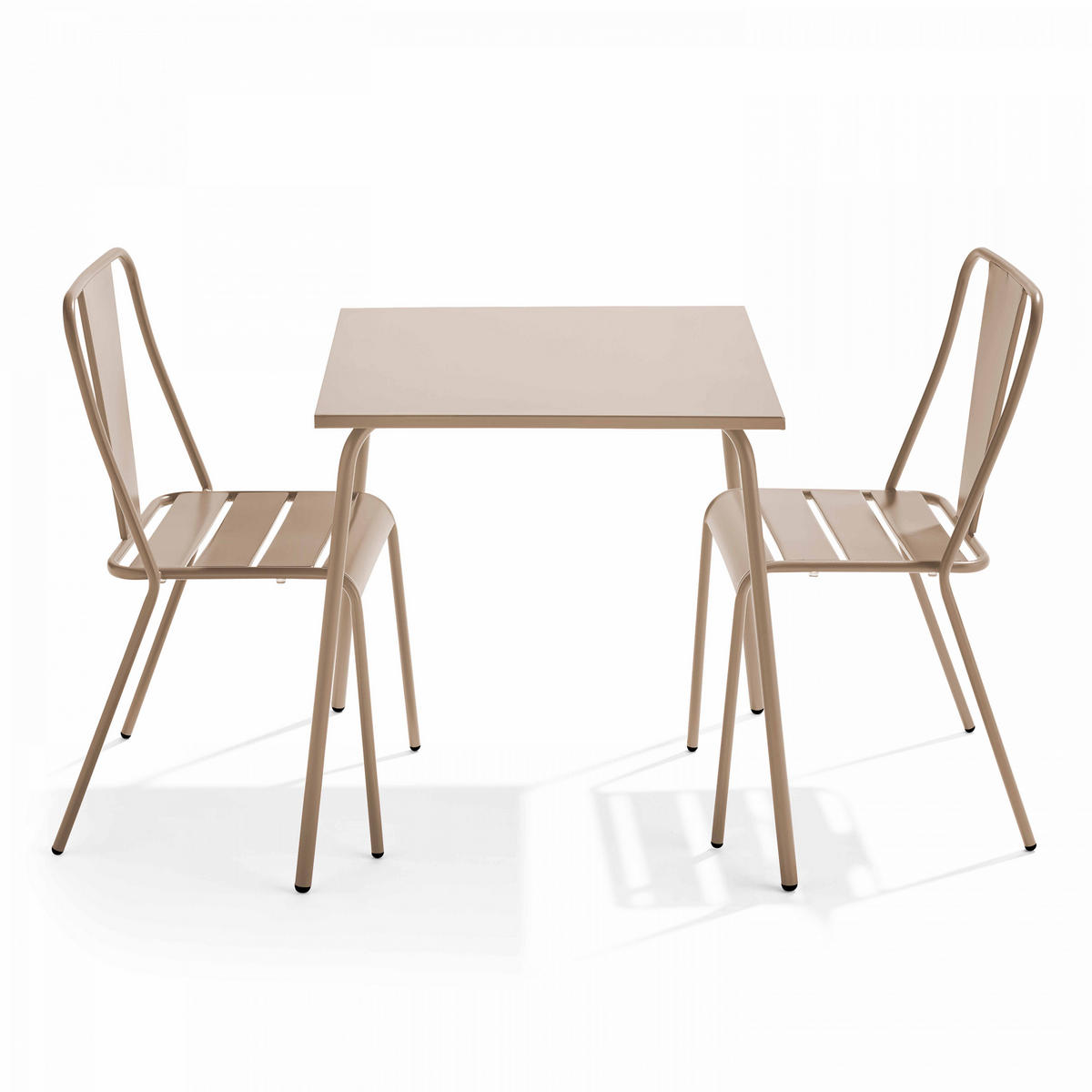 GARTENSET 3-tlg., Taupe - Taupe, Metall - Oviala