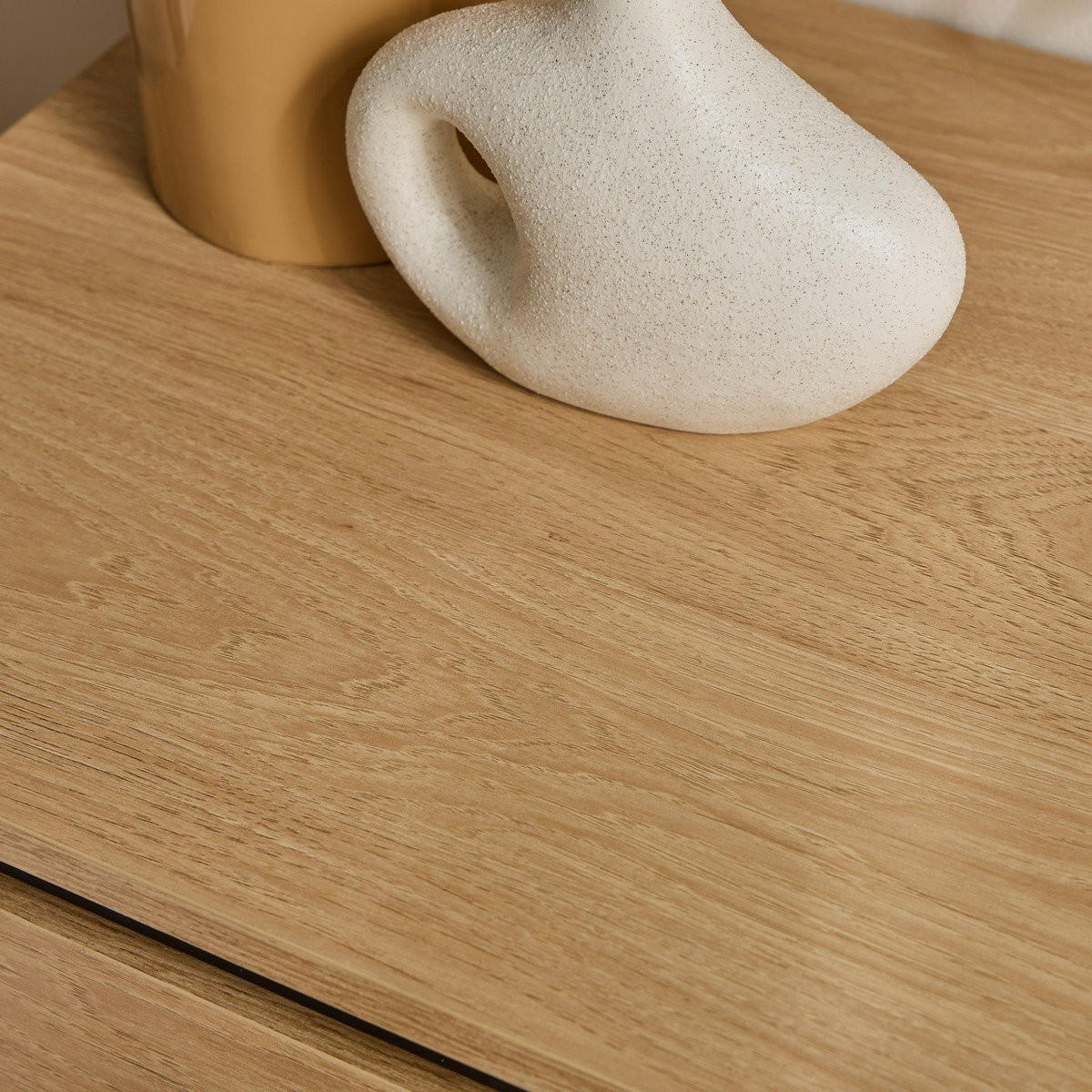 NACHTTISCH mit 2 Schubladen und seitlichem Rillen-Effekt H55 cm malaga 48/55/40 cm - Apfelbaumfarben, Holzwerkstoff (40/55/48cm) - Calicosy