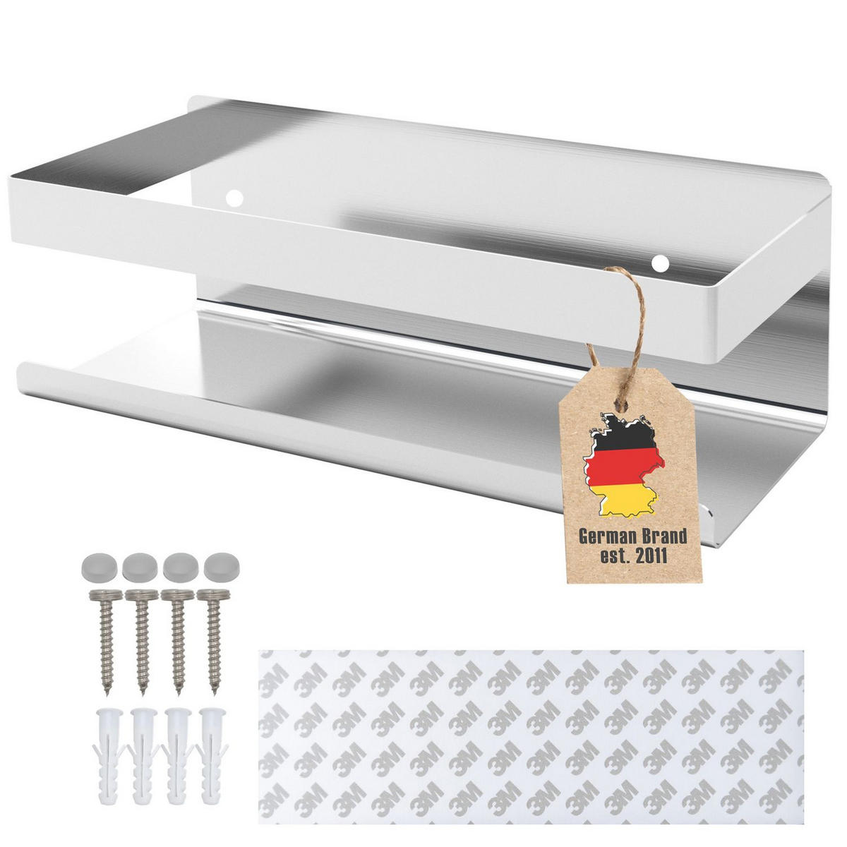 DUSCHREGAL Selbstklebend 23/10/8 (Silber) - Silberfarben, Metall (10/8/23cm) - Intirilife