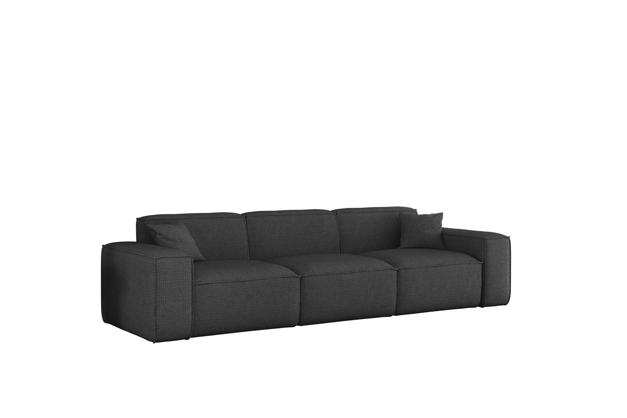 SOFA 3-sitzer Celes Premium In Artico - Anthrazit, Holzwerkstoff/Textil (218/73/90cm) - Fun Möbel