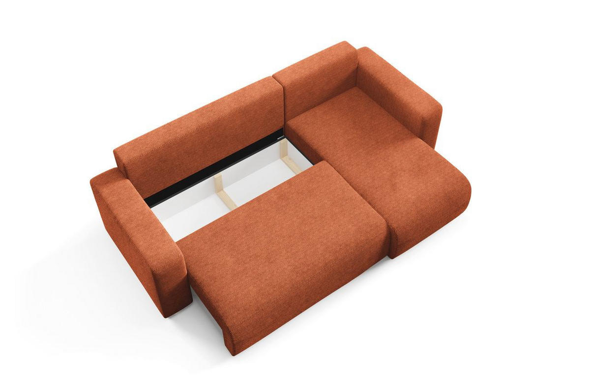 ECKSOFA mit Schlaffunktion Kupfer - Orange, Textil (247/145cm) - Furnisell