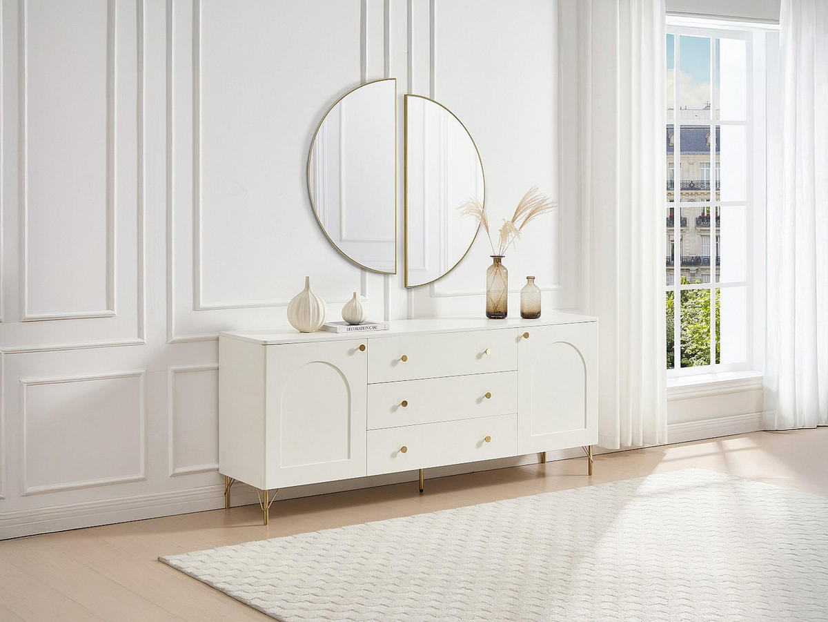 SIDEBOARD - 180 cm x 40 cm - Holz, Platte - Weiß - ALOBARA - Weiß, Holz (180/75/40cm) - Vente-Unique