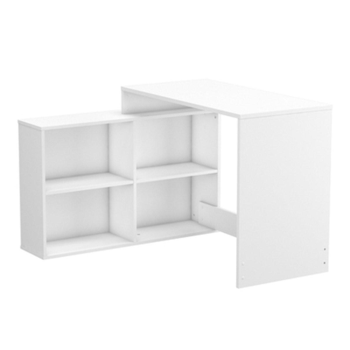 ECKSCHREIBTISCH mit umkehrbarer Ausrichtung, 4 Fächer, L111,9 cm - Corner - Weiß, Holzwerkstoff (111.9/100.7/76.7cm) - Calicosy