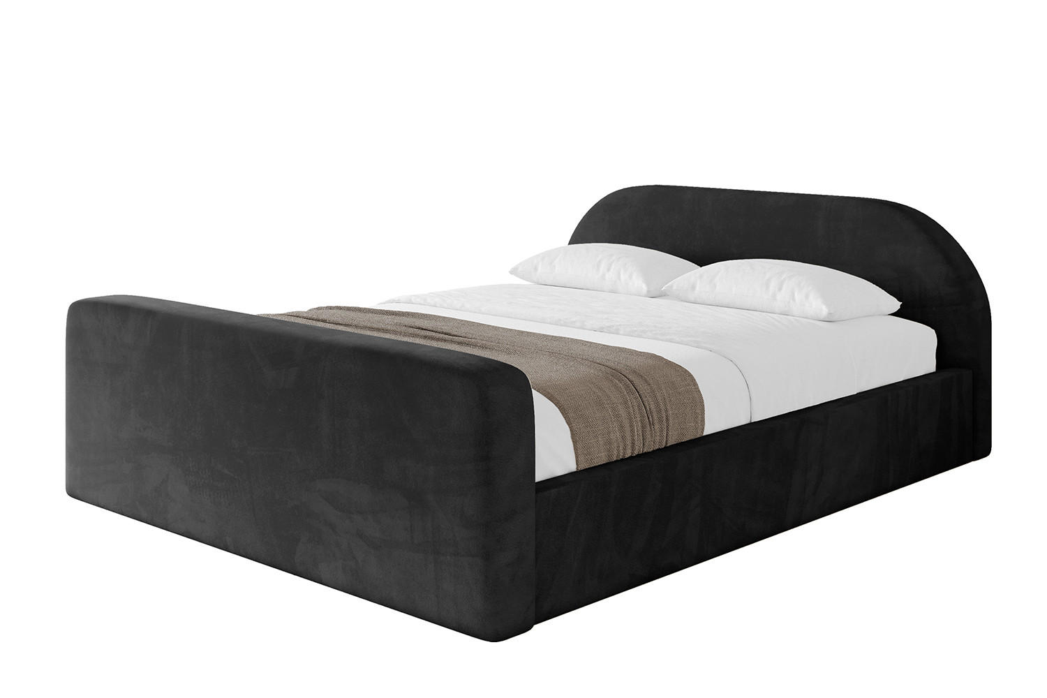 POLSTERBETT mit Bettkasten, Fußteil und Lattenrost, Boxbett ohne Matratze - TIVON-Z-V1 180x200 Schwarz - Schwarz, Holzwerkstoff/Textil (180/200cm) - ALTDECOR