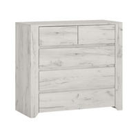 KOMMODE Emmi in Weißeiche 84 x 76,5 x 40,2 cm - Weiß, Holzwerkstoff (84/40/76cm)