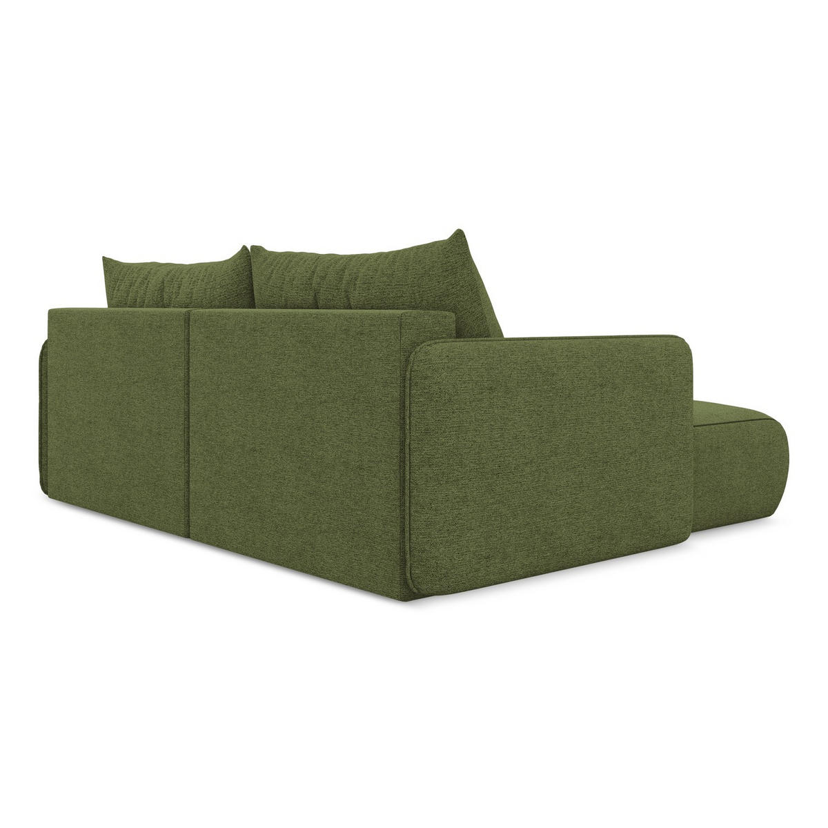 ECKSOFA mit Schlaffunktion Chenille Stoff Grün - Dunkelgrün/Schwarz, Kunststoff/Textil (148/207cm) - LaMiaSofa