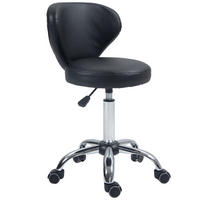 DREHSTUHL 45/54/88 cm schwarz aus Kunstleder drehbar mit Lehne - Schwarz, Leder (45/88/54cm) - OKWISH