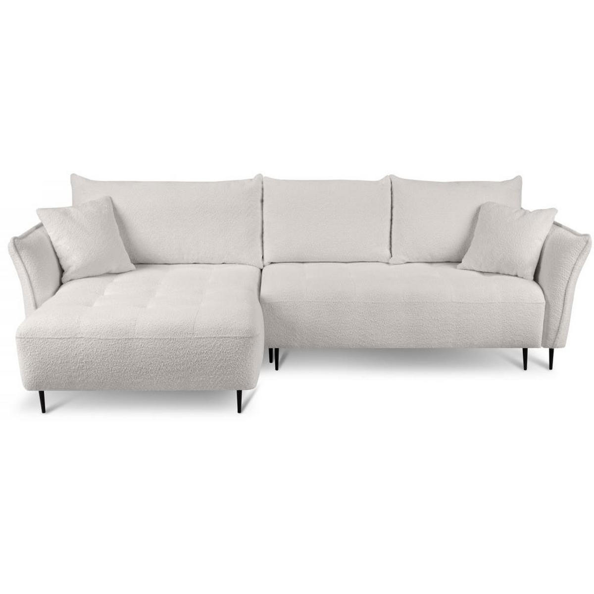 ECKSCHLAFSOFA Bari links beige - Beige/Schwarz, Textil (276/158cm) - Beautysofa