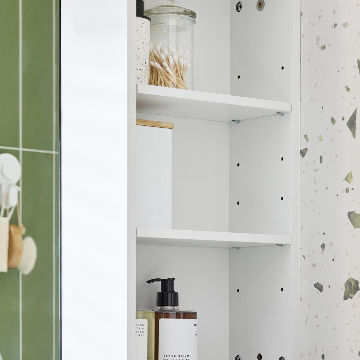 SPIEGELSCHRANK Weiß - Weiß, Glas/Holzwerkstoff (57/61/30cm) - SoBuy