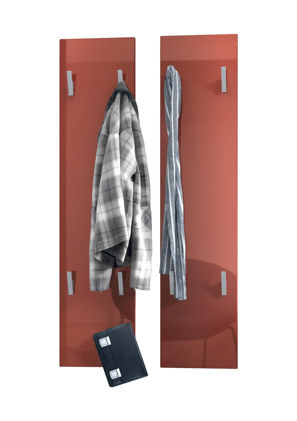 GARDEROBENPANEEL Wandpaneel Bordeaux Hochglanz - Bordeaux, Holzwerkstoff (120/28/2cm) - Vladon