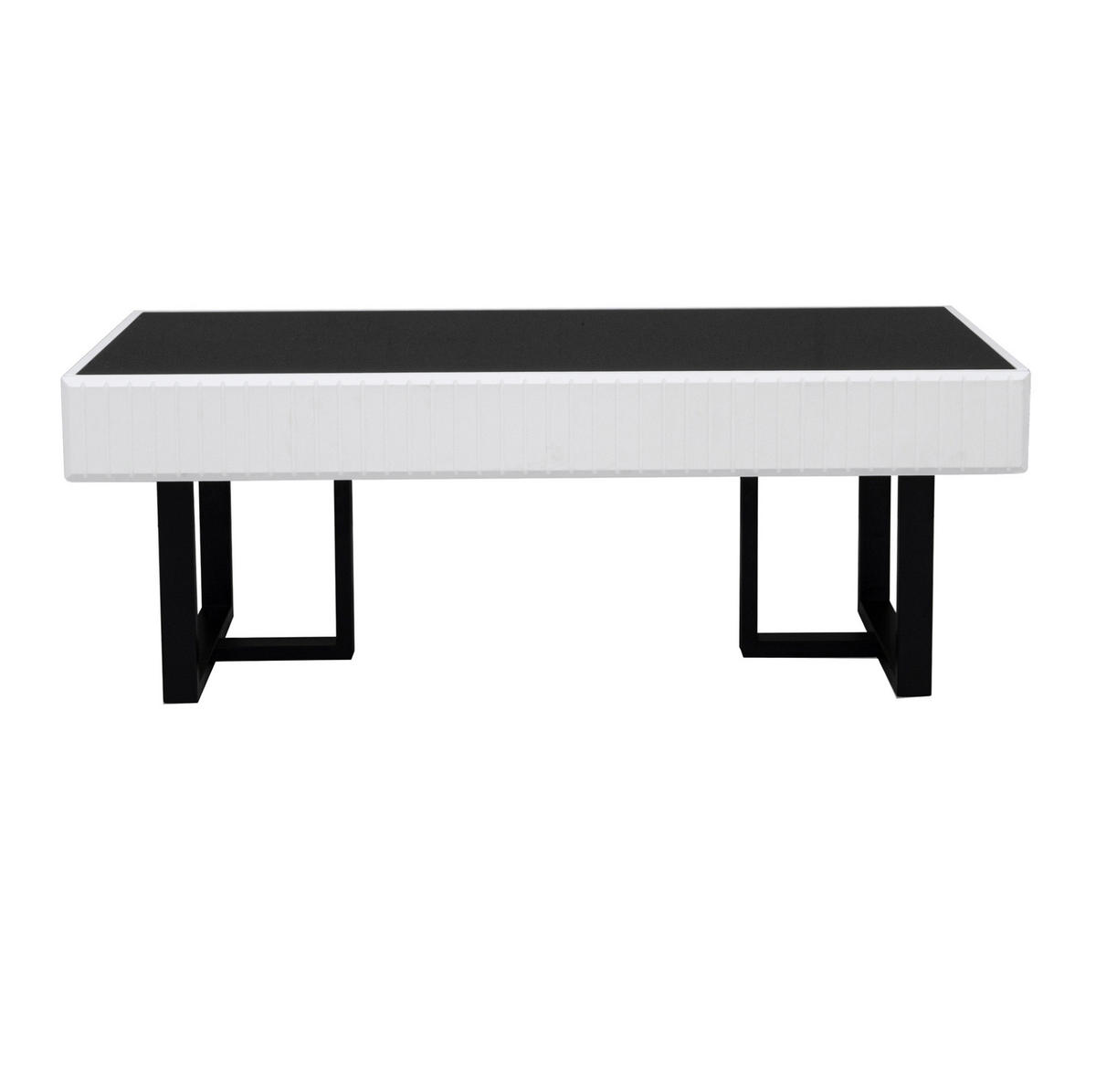 KLUBSKA miza, 110/50,5/41 cm, MDF in iverna plošča črna/bela - črna, leseni material (110/50.5/41cm) - BEAOK