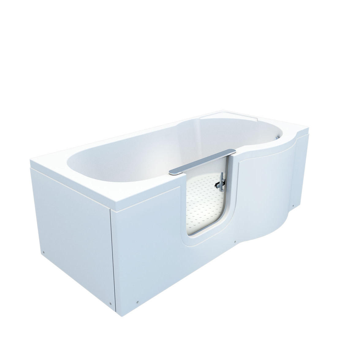 SENIORENBADEWANNE mit Tür S12-L 170x85cm - Weiß, Glas/Kunststoff (85/60/170cm) - AcquaVapore by Sandra Jentho