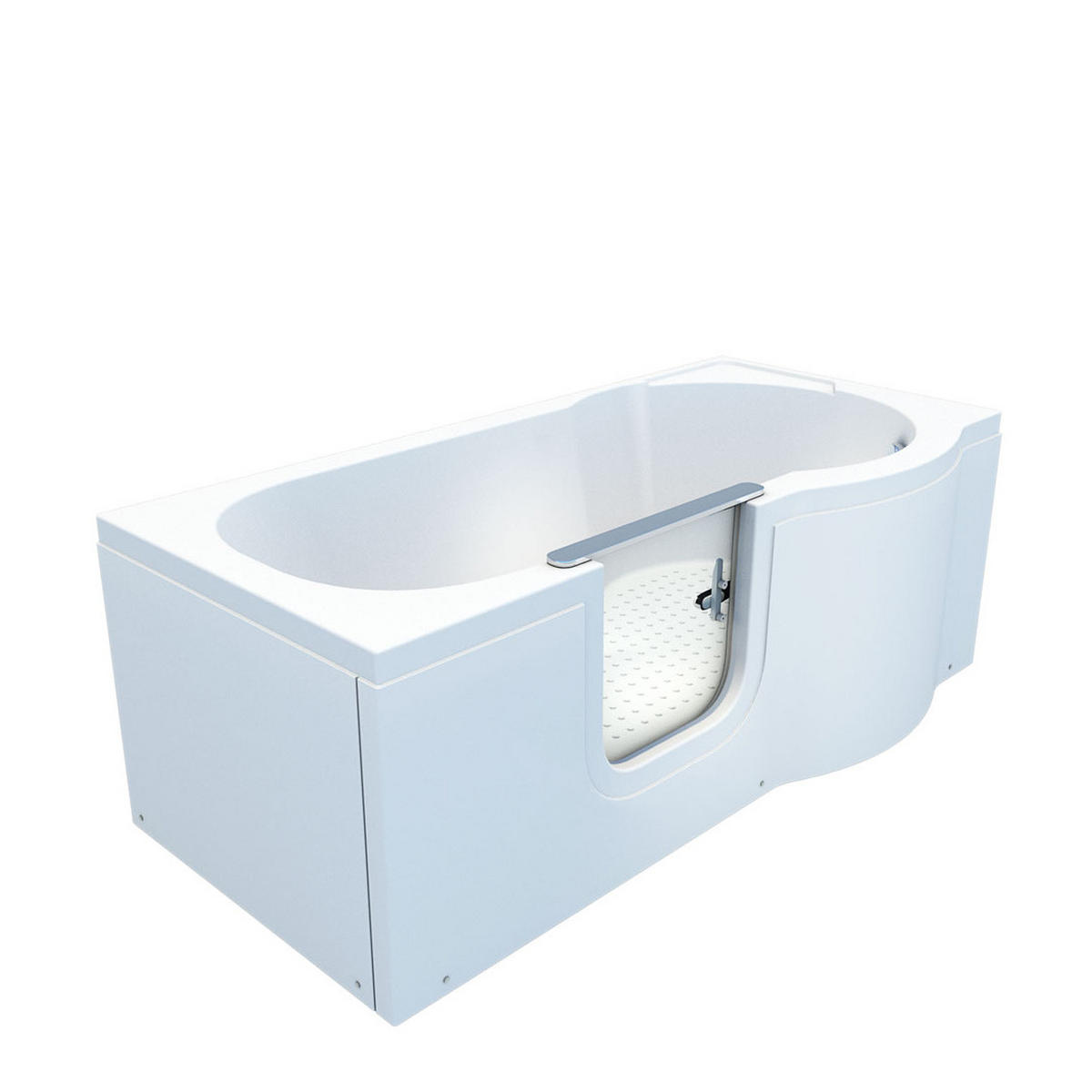 SENIORENBADEWANNE mit Tür S12-L 170x85cm - Weiß, Glas/Kunststoff (85/60/170cm) - AcquaVapore by Sandra Jentho