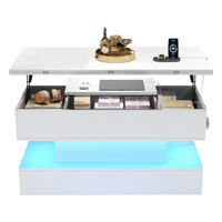 COUCHTISCH 100/50/51,5 cm mit Steckdose und USB-C in Weiß, höhenverstellbar mit Stauraum - Weiß, Holzwerkstoff (100/50/51.5cm) - OKWISH