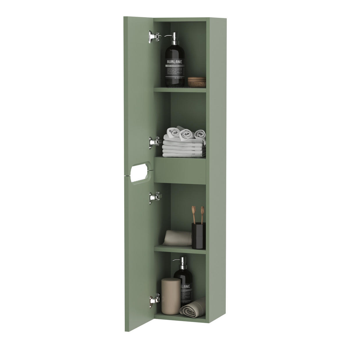 HOCHSCHRANK mit 2 Türen - Olivgrün, Holzwerkstoff (22/120/26cm) - home24