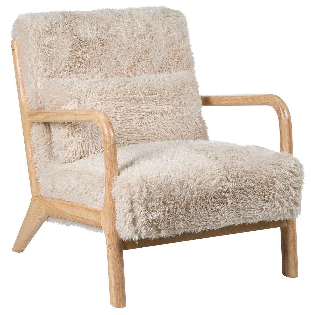 SESSEL Hellbeige Skovde - Beige/Braun, Kunststoff (65/78/80cm) - Beliani