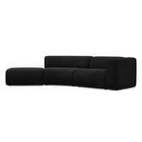 4-SITZER-SOFA Chenille Stoff Schwarz - Schwarz, Kunststoff/Textil (335/70/166cm) - Makamii