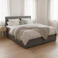 BOXBETT Lucy Grau ca. 180 / 200 cm mit Topper - Grau, Holz - Bessagi Home