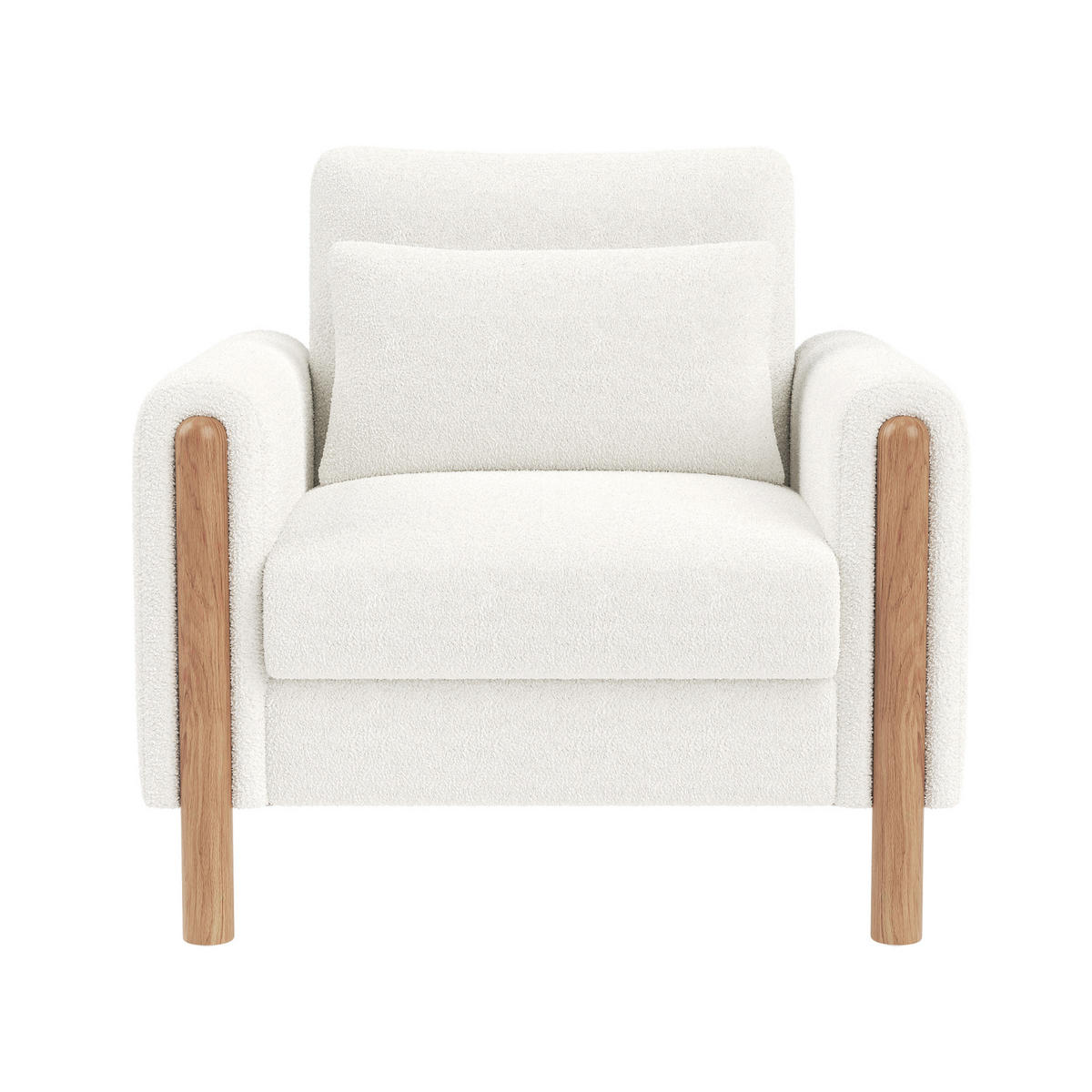 KŘESLO 87/83/88,5 cm bílá, Teddy, s měkkým polstrováním - bílá, textil (83/88.5/87cm) - BEAOK