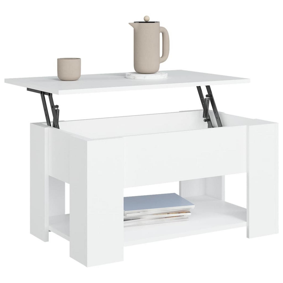 COUCHTISCH Weiß 79x49x41 cm Holzwerkstoff - Weiß, Holzwerkstoff (79/49/41cm) - furnicato