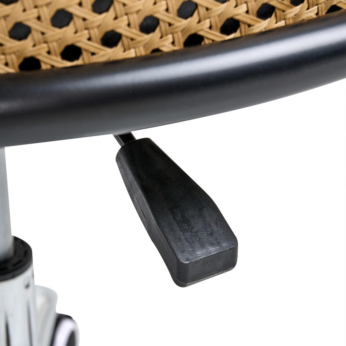 SCHREIBTISCHSTUHL Schwarz Baltimore - Silberfarben/Schwarz, Kunststoff (50/76/50cm) - Beliani