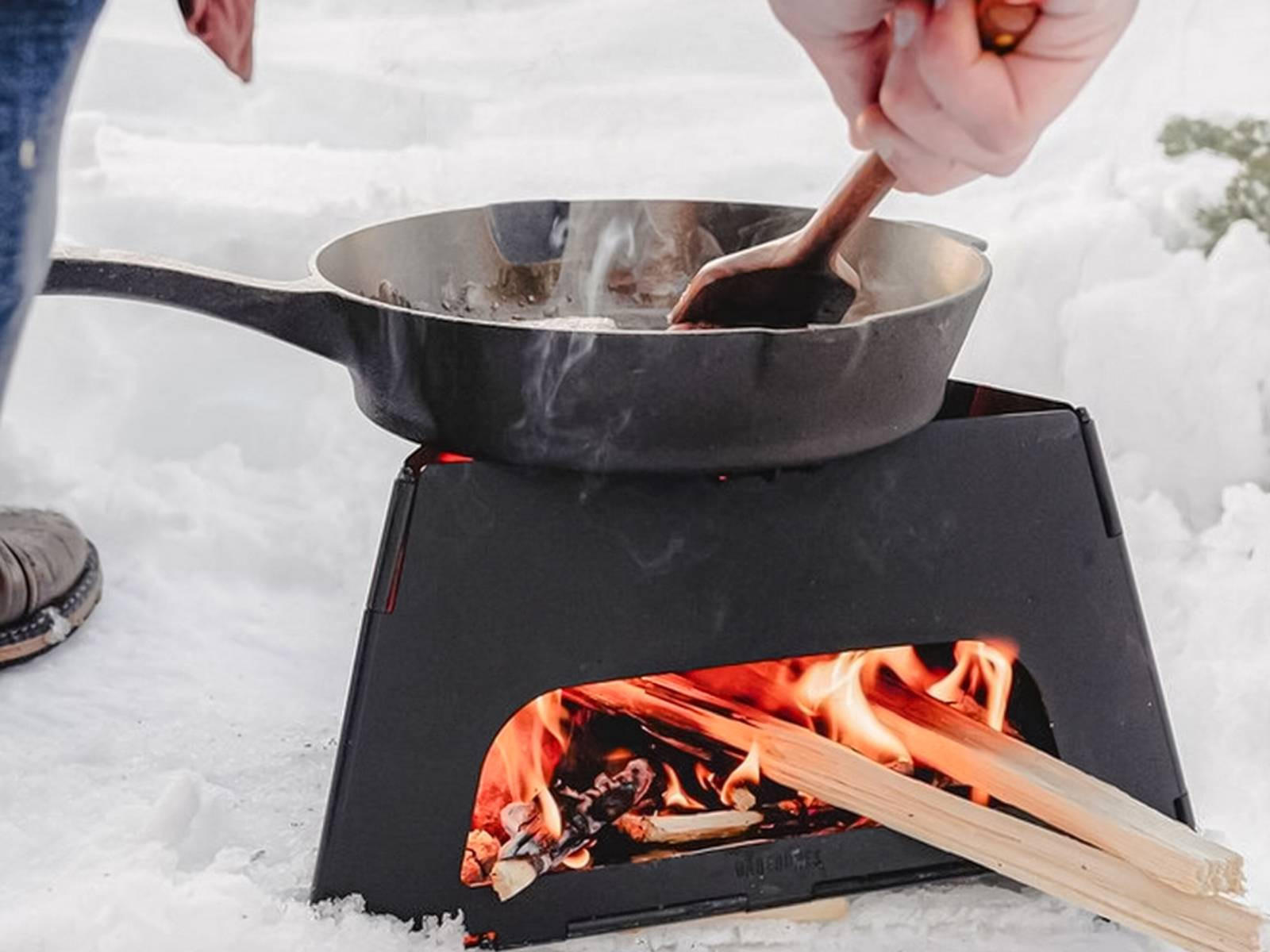 CAMPINGKOCHER Flatbrook Folding Stove faltbar mit Tasche - Schwarz, Metall (38/2.5/29.5cm) - BAREBONES