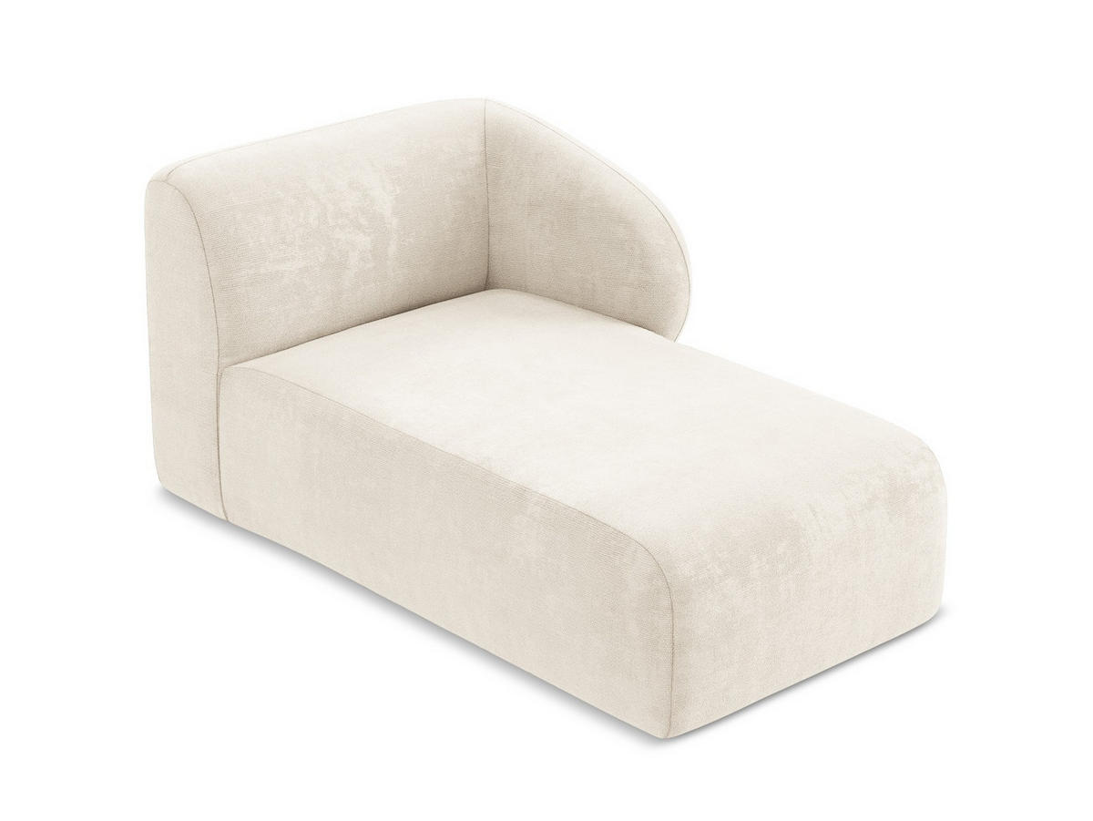 SOFAELEMENT Rechts Chenille Stoff Beige - Creme/Schwarz, Holzwerkstoff/Kunststoff (91/75/166cm) - Makamii
