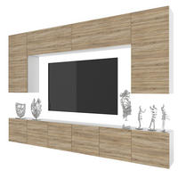 WOHNWAND Milano 2, Sonoma Eiche Matt, 300 cm, Grifflos - Sonoma Eiche, Holz (300/155/36cm) - B BELINI GROUP