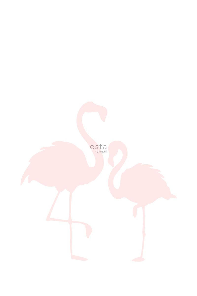 FOTOTAPETE Flamingos 186 x 279 cm - Pink, Papier (186/279cm) - ESTAhome