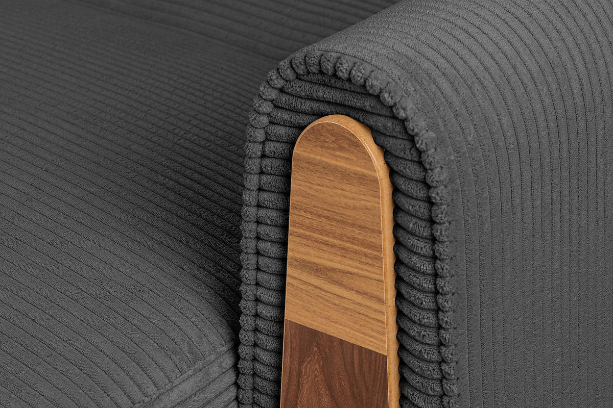3-SITZER-SCHLAFSOFA GUSTAVO II mit Armlehnen, Dunkelgrau - Dunkelgrau, Holz/Holzwerkstoff (230/98/98cm) - KONSIMO®
