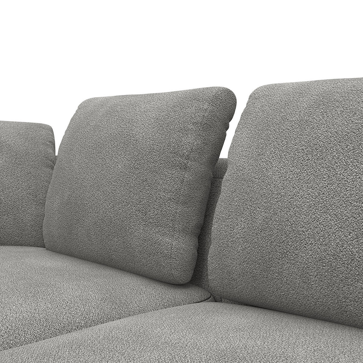 ECKSOFA mit Longchair - Schwarz/Grau, Kunststoff/Textil (276/146cm) - home24