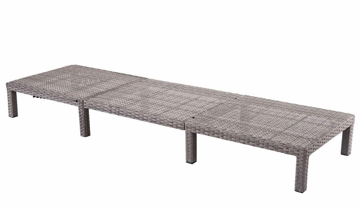 SONNENLIEGE Grau, Grau - Grau, Kunststoff (60/71/198cm) - MCW