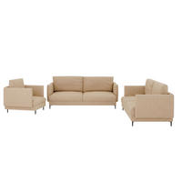 SOFASET Helmer 3-2-1 In Stoff Vibe - Beige, Holzwerkstoff/Textil (226/95/95cm) - Fun Möbel