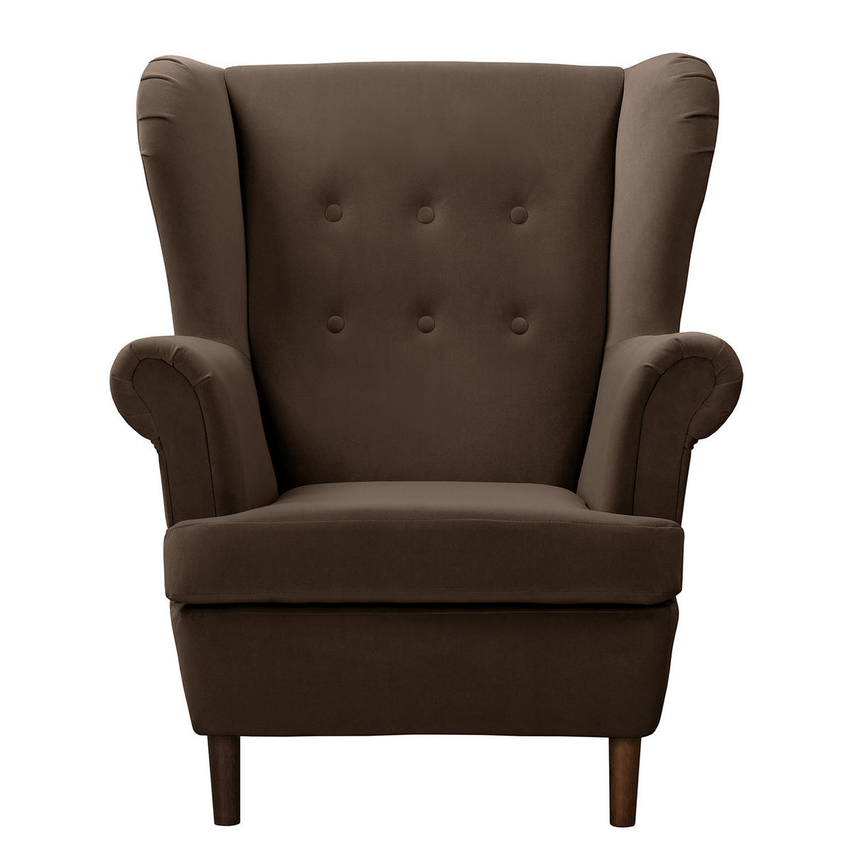 OHRENSESSEL - Dunkelbraun, Textil (85/101/89cm) - home24